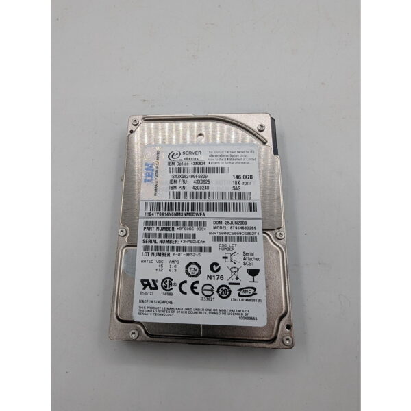 Жесткий диск ST9146802SS, 43X0824, 43X0825, 42C0248, IBM, Seagate, 146 Гб, SAS, 2.5