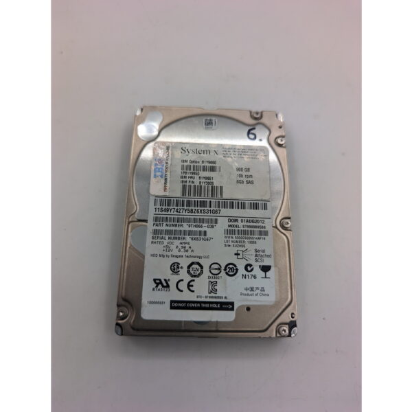 Жесткий диск ST9900805SS, 81Y9650, 81Y9651, 81Y3805, IBM, Seagate, SAS, 900 Гб, 2.5