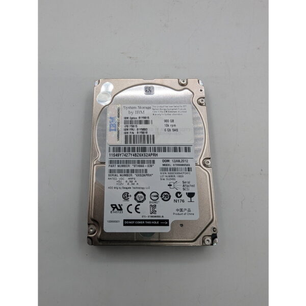 Жесткий диск ST9900805SS, 81Y9915, 81Y9893, 81Y9918, IBM, Seagate, SAS, 900 Гб, 2.5