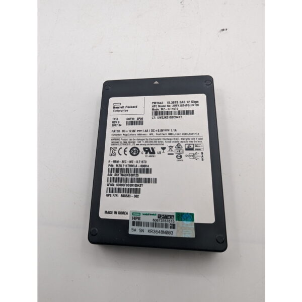 SSD диск MZILT15THMLA-000H4, 850333-002, 60673767615, HP, 3PAR, SAS, 15.36 Тб, 2.5