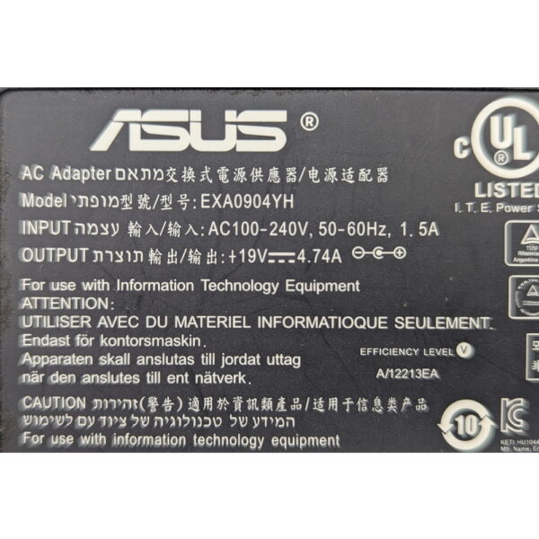Блок питания EXA0904YH, Asus 19V, 4.74A 90W, 5.5х2.5, без кабелем питания — изображение 3
