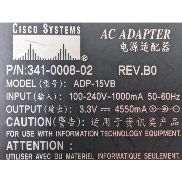 Блок питания ADP-15VB, 341-0008-02, Cisco — изображение 3