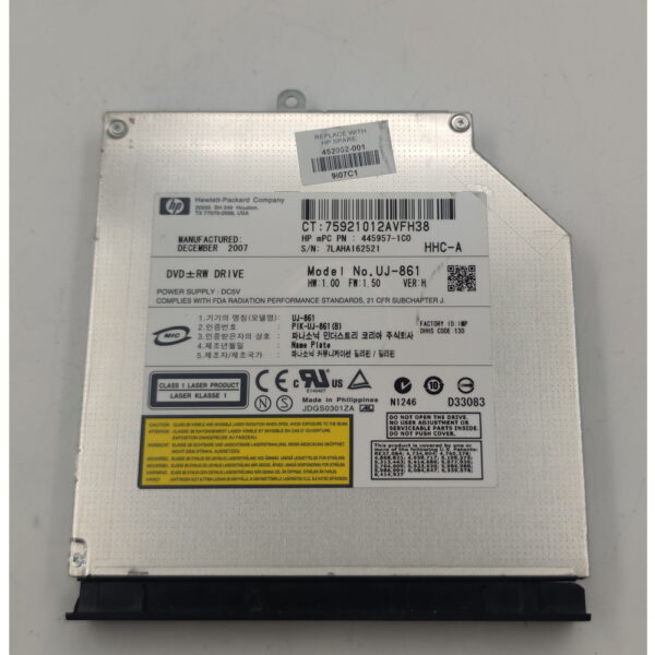 Привод DVD-RW 452052-001, UJ-861, HP Pavilion DV2700, dV2500, DV2000, IDE, 12.7