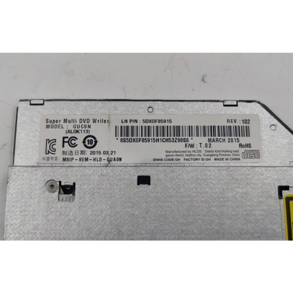 Привод DVD-RW GUC0N, 5DX0F85915, Lenovo, Sata, 9.5 mm — изображение 2