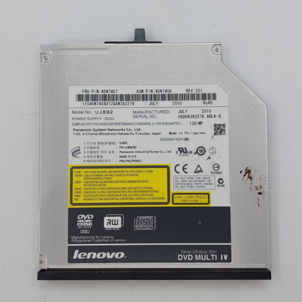Привод DVD-RW 45N7457, UJ8C2, 45N7456, Lenovo Thinkpad T430S, T420S, T410, T400, Sata, 9.5 mm