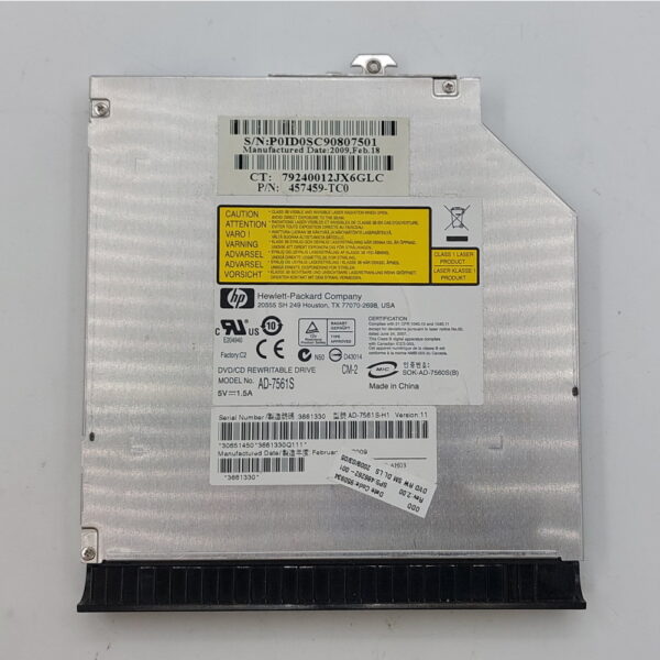 Привод DVD-RW 457459-TC3, AD-7561S, 486262-001, 535816-001, HP Pavilion DV6, SATA, 12.7