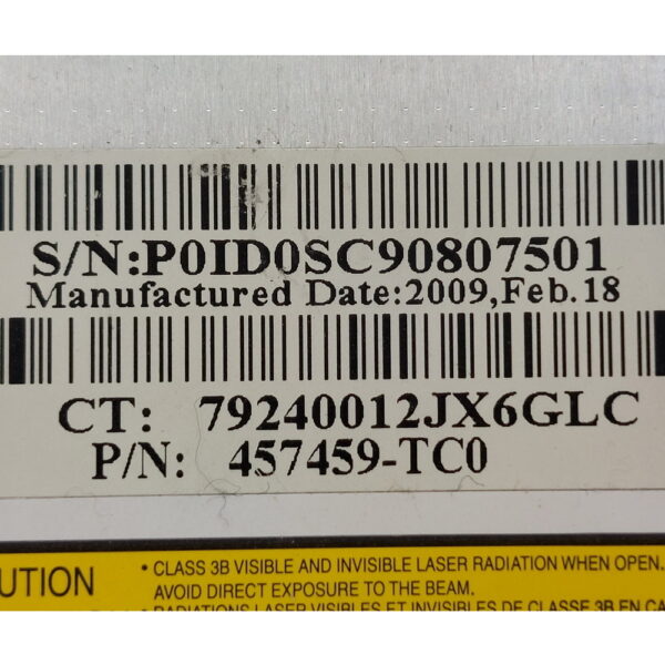 Привод DVD-RW 457459-TC3, AD-7561S, 486262-001, 535816-001, HP Pavilion DV6, SATA, 12.7 — изображение 3