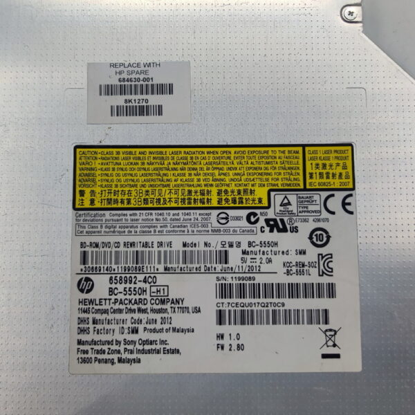 Привод Blu-Ray 684630-001, BC-5550H, Sony, HP — изображение 2