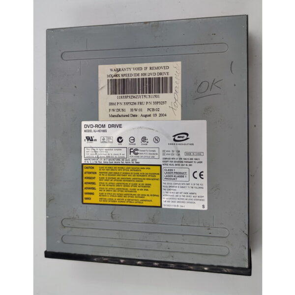 Привод DVD-RW XJ-HD166S, 33P3237, 33P3236, Lenovo, Lite-On, IDE — изображение 2
