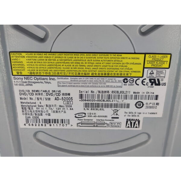 Привод DVD-RW AD-5200S, NEC, Sony, Sata — изображение 3