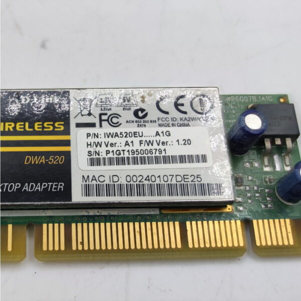 Сетевая карта DWA-520, D-Link, PCI, Wi-Fi 108 Мбит/с