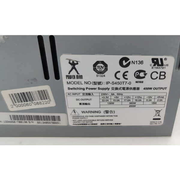 Блок питания IP-S450T7-0, POWER MAN, 450 Вт — изображение 3