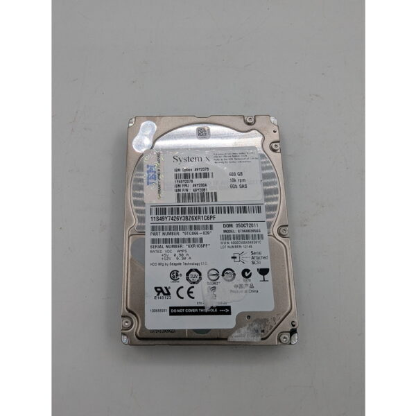 Жесткий диск st9600205ss, 49y2004, 49y2061, 49y2007, 49y2003, 49y2078, IBM, Seagate, 600 Гб, SAS, 2.5