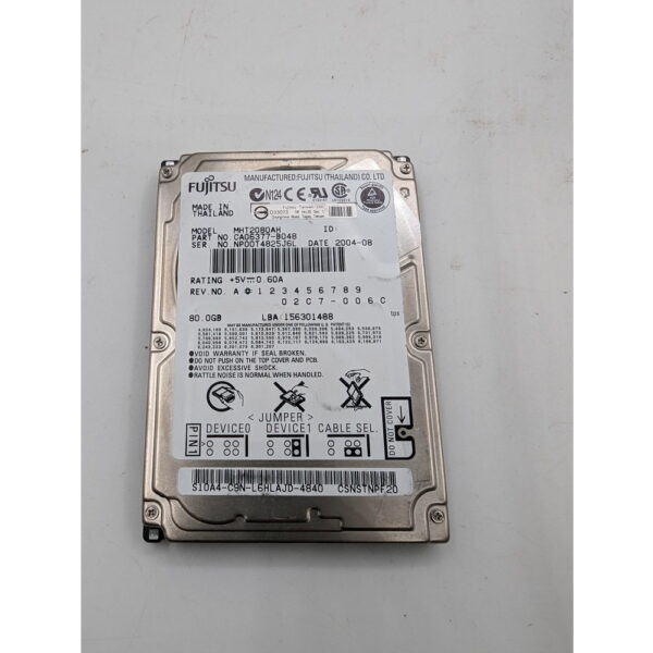 Жесткий диск MHT2080AH, Fujitsu, 80 Гб, IDE, 2.5