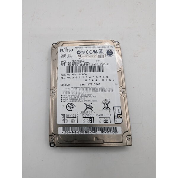 Жесткий диск MHT2060AH, Fujitsu, SATA, 60 Гб, 2.5
