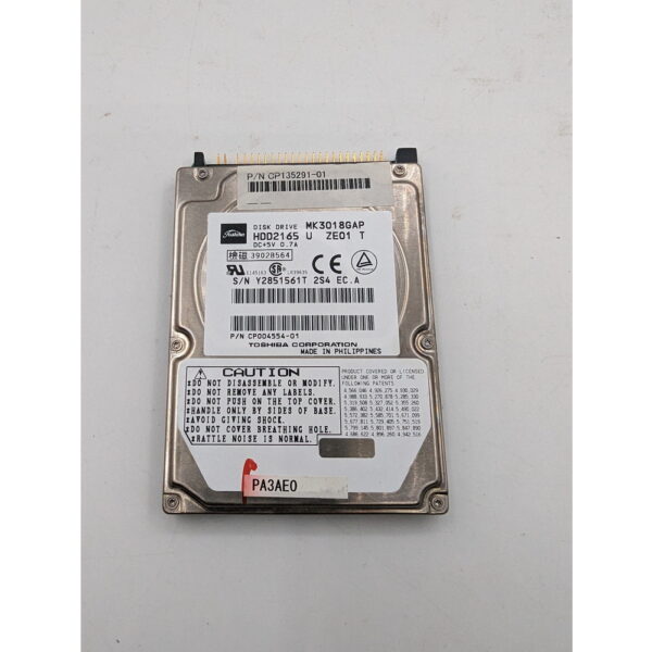 Жесткий диск MK3018GAP, CP135291-01, Toshiba, 30 Гб, IDE, 2.5