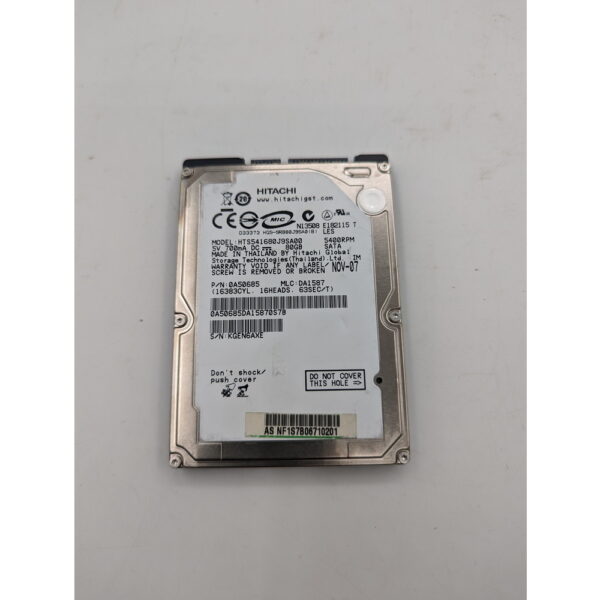 Жесткий диск HTS541680J9SA00, NF1S7B06710201, Asus, Hitachi, 80 Гб, SATA, 2.5
