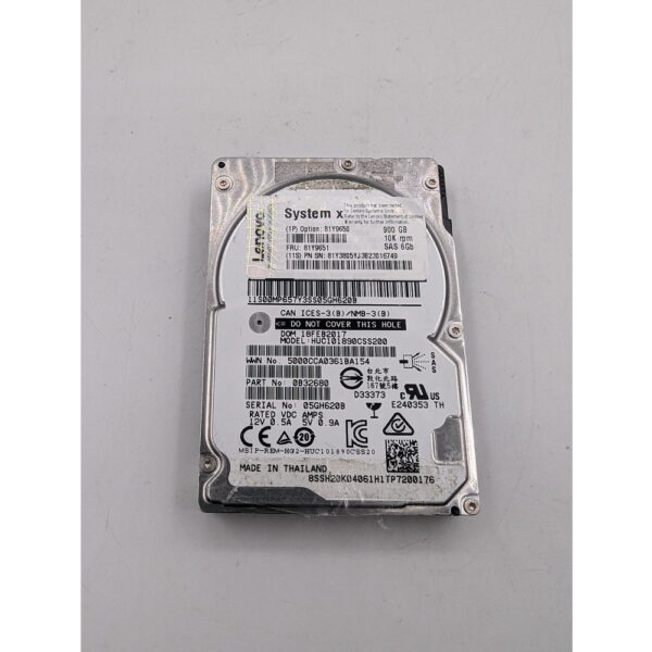 Жесткий диск 81Y9650, 81Y9651, 91Y3805, HUC101890CSS200, Hitachi, Lenovo, 900 Гб, SAS, 2.5