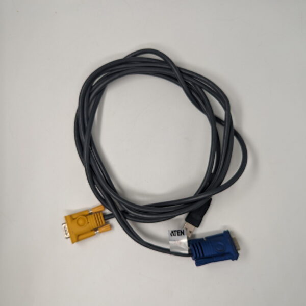 KVM кабель 2L-5203UP, Aten, со встроенным конвертером интерфейса PS/2-USB и разъемом SPHD 3-в-1 (3м)
