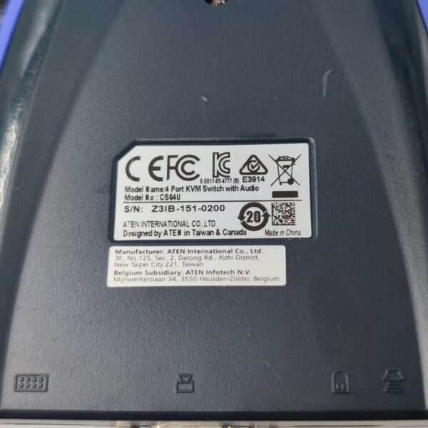 KVM переключатель CS64U, Aten, 4-портовый, USB, VGA, аудио, 1.8м — изображение 3