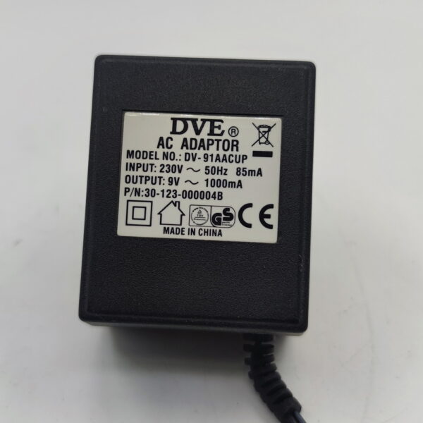 Блок питания DV-91AACUP, DVE, 9V, 1000mA — изображение 2