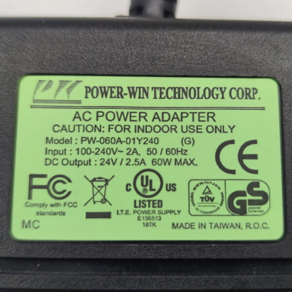 Блок питания PW-060A-01Y240, Power-win technology, 24V, 2500mA, 60W — изображение 2
