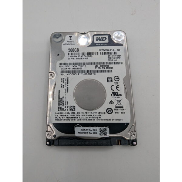 Жесткий диск WD5000LPLX, 00PA937, Lenovo, WD, 500 Гб, SATA, 2.5