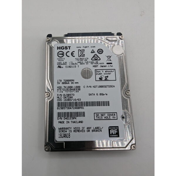 Жесткий диск HTE721010A9E630, Hitachi, 1 Тб, SATA, 2.5