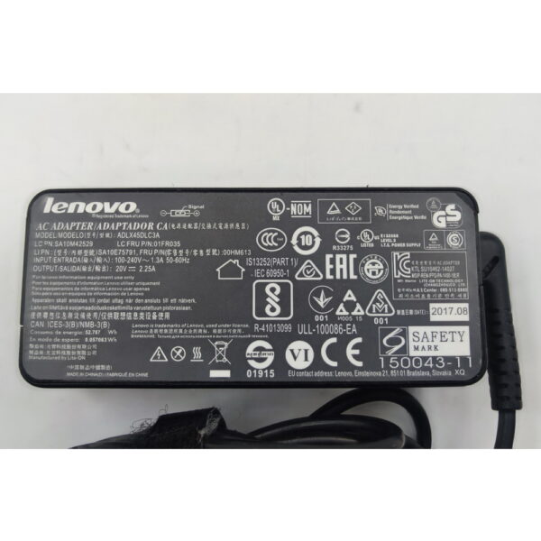 Блок питания ADLX45DLC3A, 01fr035, 00hm613, sa10e7591, Lenovo Chromebook N21, N22, N23 20V 2.25A 45W, 3.0x1.1 — изображение 2