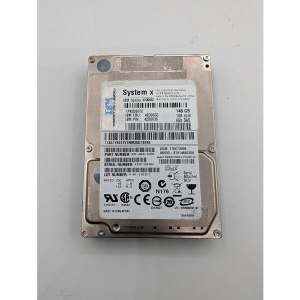Жесткий диск ST9146803SS, 44W2194, 42D0633, 44W2200, 42D0632, IBM, Seagate, 146 Гб, SAS, 2.5