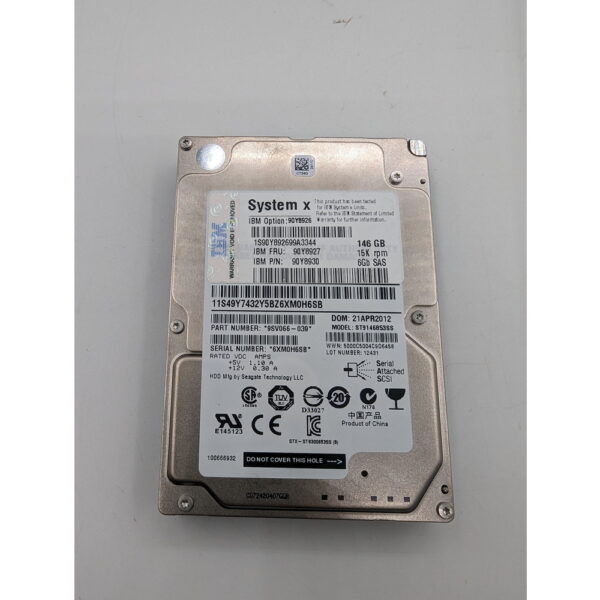 Жесткий диск ST9146853SS, 90Y8926, 90Y8927, 90Y8930, IBM, Seagate, 146 Гб, SAS, 2.5
