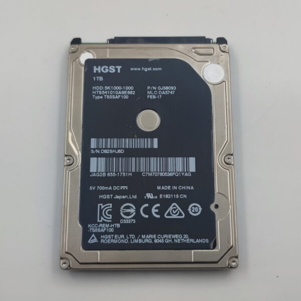 Жесткий диск 5K1000-1000, HTS541010A9E662, Hitachi, SATA, 1 Тб, 2.5