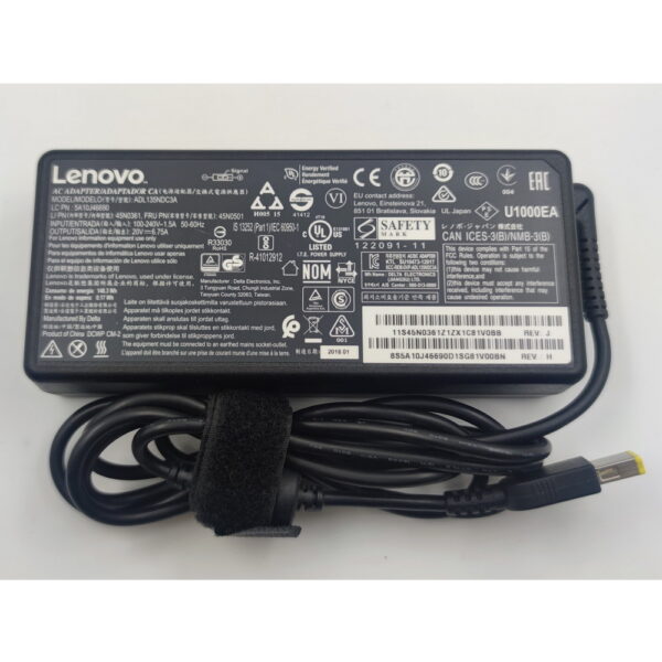 Блок питания ADL135NDC3A, 45N0501, Lenovo, 20V, 6.75A, 135W, прямоугольный, 6.5x4.0mm — изображение 3