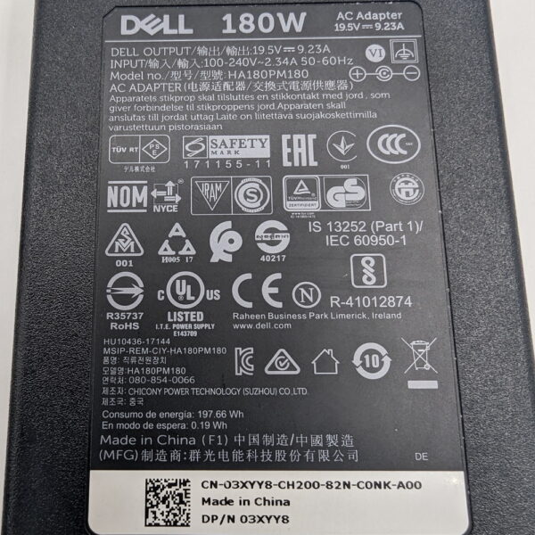 Блок питания 03XYY8, HA180PM180, Dell, 19.5v, 9.23a, 180w — изображение 3