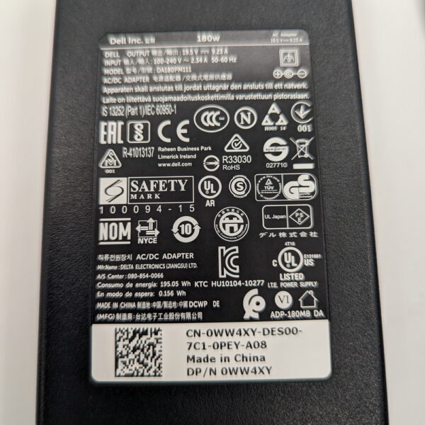 Блок питания 0WW4XY, DA180PM111, Dell, 19.5v, 9.23a, 180w — изображение 3