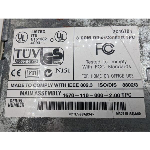 Коммутатор 3C16701, 3Com — изображение 3