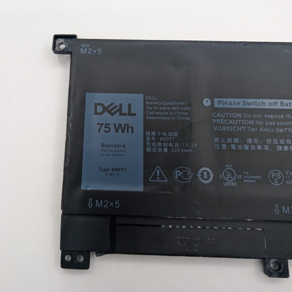 Аккумулятор 8N0T7, Dell XPS 15 9575, 11.4V, 75Wh, СОСТОЯНИЕ НЕ ИЗВЕСТНО, ПРОДАЕТСЯ КАК ЗАГЛУШКА! — изображение 2