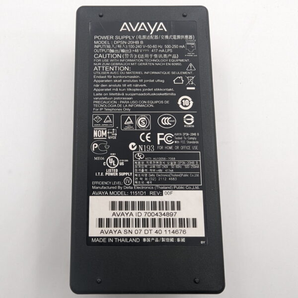 Адаптер питания 700434897, DPSN-20HB, Avaya — изображение 2
