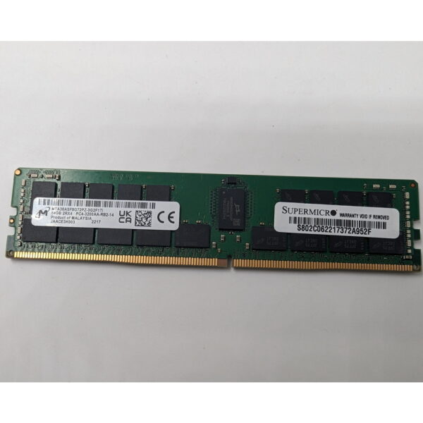 Модуль памяти S802C0622217372A952F, MTA36ASF8G72PZ-3G2, Micron, Supermicro, DDR4, 64Gb