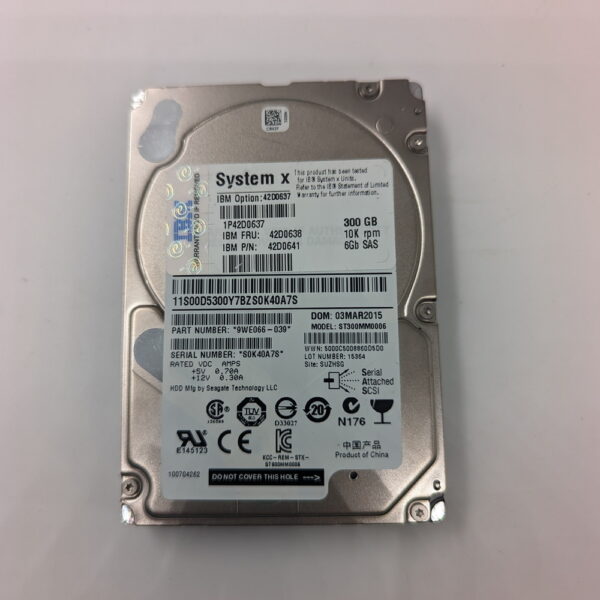 Жесткий диск 42D0637, 42D0638, 42D0641, ST300MM0006, IBM, Seagate, 300 Гб, SAS, 2.5