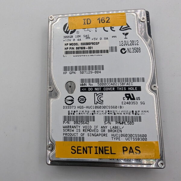 Жесткий диск 507129-004, HUC106030CSS60, 597609-001, HP, Hitachi, 300 Гб, SAS, 2.5