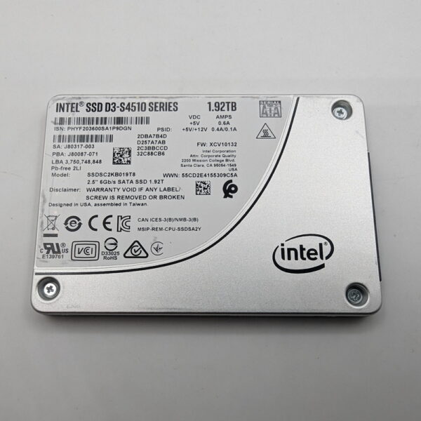 SSD диск SSDSC2KB019T8, Intel, 1.92 Тб, SATA, 2.5