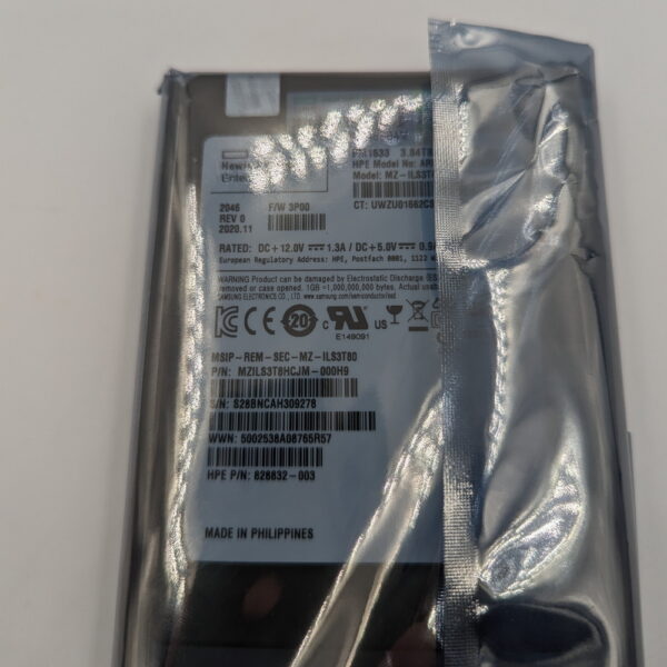 SSD диск 828832-003, AREX3840S5XNFTRI, MZ-ILS3T80, MZILS3T8HCJM-000H9, PM1633, Samsung, HP, SAS, 3.84TB, с шифрованием — изображение 2