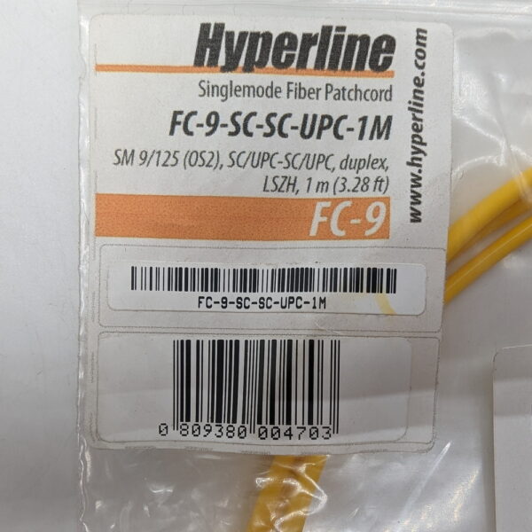 Оптический патч-корд FC-9-SC-SC-UPC-1M, Hyperline, SC - SC, 1 м — изображение 3