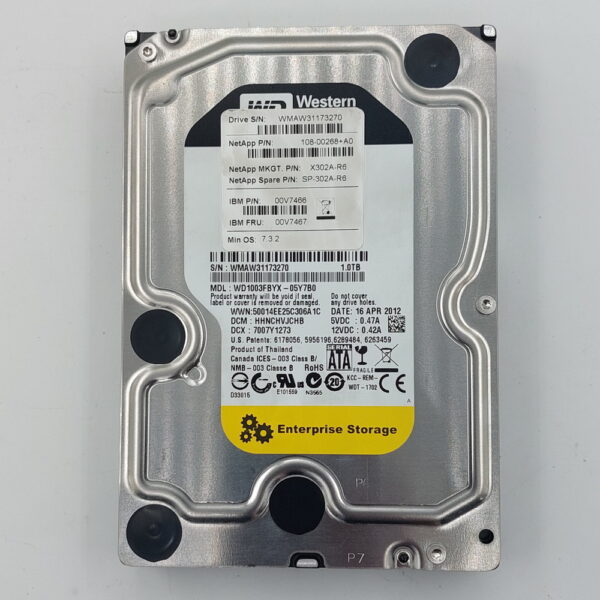 Жесткий диск WD, NetApp, WD1003FBYX, 108-00268+A0, SP-302A-R6, 00V7467, x302-r5, sp-302a-r5, 108-00234+A0, 1 Тб, SATA