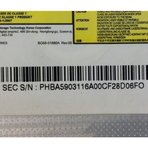 Привод DVD-RW SN-208, BA96-05828A, Samsung NP300E5C, Sata, 12.7 mm — изображение 2