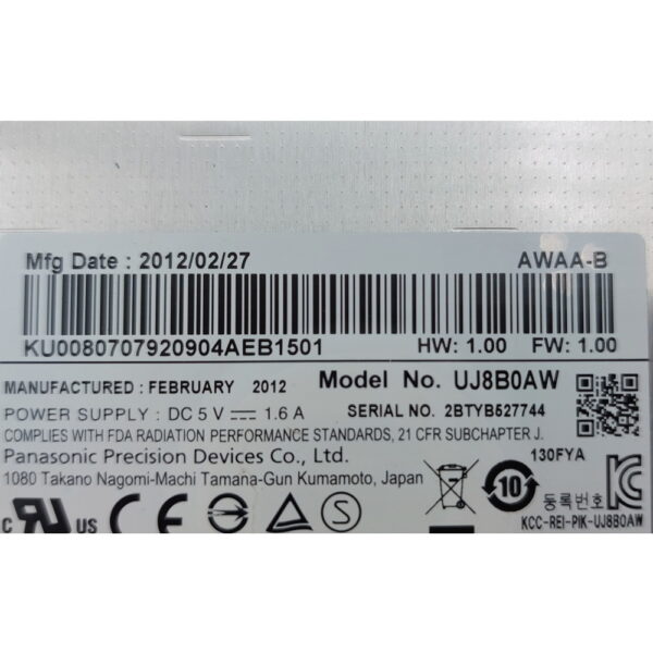 Привод DVD-RW UJ8B0AW, Panasonic, Sata, 12.7 mm — изображение 3