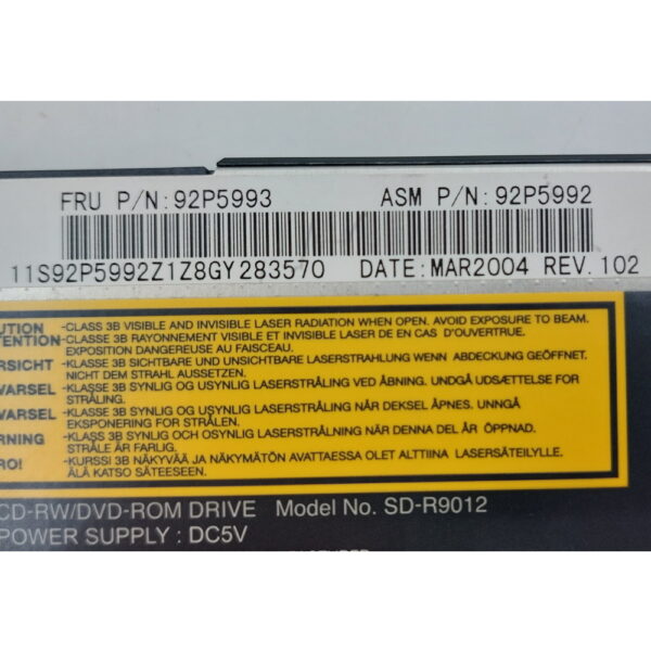 Привод DVD-RW 92P5993, SD-R9012, IBM Thinkpad T40, T41, T42 — изображение 2