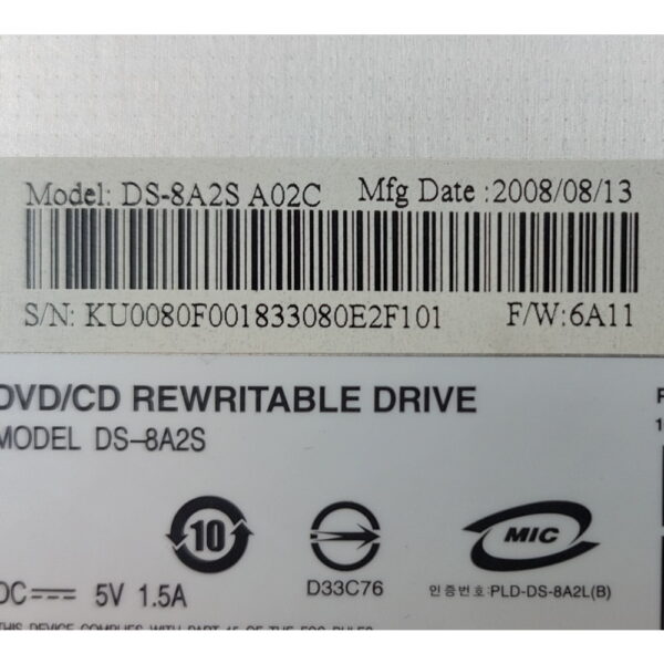 Привод DVD-RW DS-8A2S, Lite-On, Sata — изображение 3