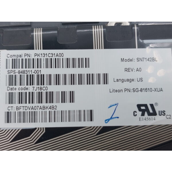 Клавиатура 848311-001, PK131C31A00, SG-81610-XUA, HP ZBook 15 G3, 17 G3 — изображение 3